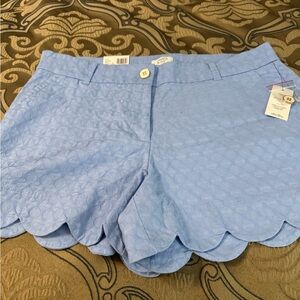 New Crown & Ivy Sky Blue Scalloped Women's Shorts